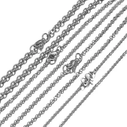 Chains 10/20/50/100pcsWholesale High-End Jewelry Stainless Steel Silver Color Mens Womens Necklace Cross Chain Christmas Gift 16-40inch Heal