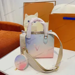 Bolsas transversais de designer de luxo onthego bolsas femininas multicoloridas bolsa de flores bolsa de ombro de couro genuíno bolsa feminina com bolso para moedas