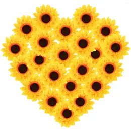 زهور الزخارف عباد الشمس الاصطناعية رعاة مزيفة الزخارف زهرة زهرة السيليكات الصفراء إكليلا الزخارف فواك