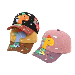 Ball Caps Doit Cartoon Boy Girl Baseball Corduroy Little Dinosaur Autumn Children Hip Hop Sun Hat Kids Child Snapback Cap Gorras