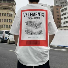 T-shirty męskie dobrej jakości Vetements Modna T-shirt Mężczyźni 1 1 Vetements Ogniarne koszule