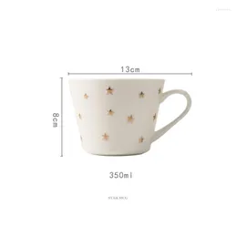 Muggar Simple Design Stars Coffee Mug Water Milk Cups maträtt 350 ml nordisk stil Emboss härlig för barns present närvarande