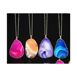 قلادة قلادة Quartz Crystal Natural Gemstone Necklace تناسب سلاسل الذهب إسقاط تسليم المجوهرات معلقات DHKLH