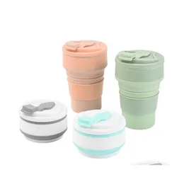 Other Drinkware 350Ml Coffee Mugs Travel Collapsible Sile Cup Folding Water Cups Bpa Food Grade Drinking Ware Mug Tea Drop Delivery Dhdos