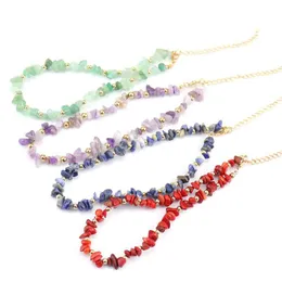 Dławiki kruszone kolorowe pęknięte chipki Choker Boho Crystal naturalny kamień Naszyjnik uzdrawianie reiki hurtowe upuszczenie deli dhgarden dhuek