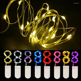 Strängar Copper Wire LED Fairy String Lights Wedding Party Decor Room Estetiska juldekorationer för Home Luces de Navidad