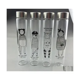 Other Drinkware Transparent Bar Glass Cup Students Cartoon Slender Tube Compact Bottle Portable Beverage Drink Container Customized Dhuxk