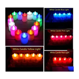 Arti e mestieri 3.5X4.5 Cm Led Tealight Candele per tè Luce senza fiamma Funzionamento a batteria Matrimonio Festa di compleanno Decorazione natalizia 50L Dhpk8