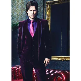 Мужские костюмы Blazers 2023 прибытие Notch Lapel Purple Продажа на заказ.