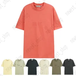 サマーメンズTシャツデザイナーレディースクラシック3Dシリコンレターストリートウェアコーラルオレンジ野球ハイストリートオーバーサイズルーズプリントシャツTシャツカジュアルTシャツ