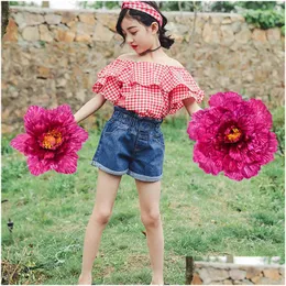 Decorazione della festa Kids Dance Props Flowers ombrello Bambini per ballare Performance SIMADED PEONY Flower Hand a mano fatta Diametro Handpi Dhrhv