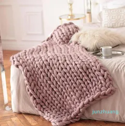 Одеяла Seikano мягкое вязаное одеяло Зимнее толстый диван бросьте большой пряжа roving bucky hundmade weight nordic home decor 55