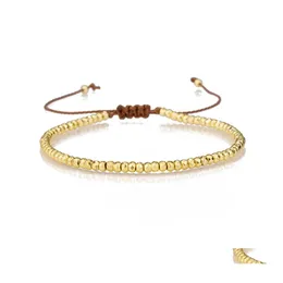 Fios de mi￧angas de hematita Bracelete tran￧ada 2021 Bracelets de sa￺de em cadeia de corda preta ajust￡vel para mulheres presentes de joias de ioga ot2tm