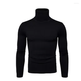 Men's Vests Turtleneck For Men Slim Fit Long Sleeve Casual Sweater Solid Color Knit Ribbed Pullover Sweaters Basic Top