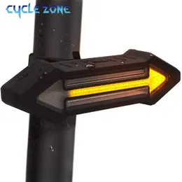Luci 500 Lumen Luce per bici Posteriore Wireless LED Freno Fanale posteriore USB Ricaricabile Telecomando Indicatori di direzione Lampada per bicicletta 0202
