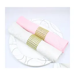 Napkin Rings Wholesale El Chair Sash Diamond Mesh Wrap Buckle For Wedding Reception Party Table Decorations Supplies Dbc Drop Delive Dhc0E