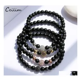 P￤rlstr￤ngar mode lycklig elastiska armband armband natur sten m￤n p￤rlor justerbara mens present zirkon smycken grossist drop del otmct