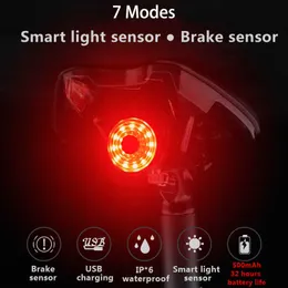 Bike Rear Light IPx6 Waterproof LED Charging Bicycle Smart Auto Brake Sensing Light Accessories Bike Light Taillight ciclismo