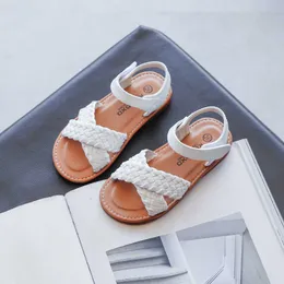 Cozulma Roman Sweet Girls Princess Sandals 2021 Summer Childs Woven Baby Anti-Slip Open Tooe Shoesサイズ23-34 0202