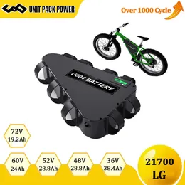 LG 21700 eBike Battery Triangle 72V 60V 36V 48V 52V Elektriska cykelbatterier för 350W 500W 750W 1000W 1500W 1800W 2000W 3000W