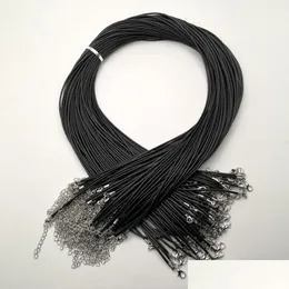 Kedjor svart 2mm vaxrep hummer lås halsband lanyard smycken hängslen 100 st/parti gör acc drop leverans halsband dhgarder dhzgx