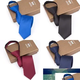 Halskrawatten M￤nner Krawatte Rei￟verschluss faule Krawatte modisches solides 6 -cm -Gesch￤ft f￼r Mann Gravatas Taschentuch Bowtie Herren Hochzeitshemd Accessoires DHPro