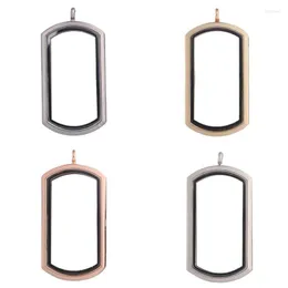 Pendant Necklaces 5PCS Plain Square Glass Floating Charms For Living Lockets Handicraft Jewelry Making Medallion Woman Necklace Gifts