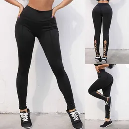 Women's Pants Petite Yoga For Women 3x Women's Solid Color High Waist Elastic Tight Leggy Hollow Mens Loose Pockets