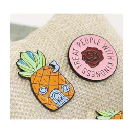Pins Brooches Pineapple Combination Home Rose Personality Creative Brooch Cartoon Pins Special Tide Enamel Lapel Denim Badge C3 Dro Dhcvs