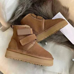 Botas femininas de design clássico com cadarço para neve e clima, moda masculina, botas curtas de cano curto, botas masculinas pretas, marrons e cinzas de pelúcia 35-45