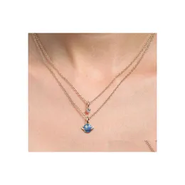 Pendant Necklaces Fashion Jewelry Double Layer Necklace Planet Dangle Drop Delivery Pendants Dhfhd