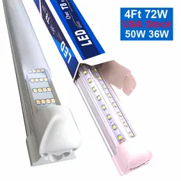 V-förmige LED-Röhrenleuchte, 4 Fuß, 5 Fuß, 8 Fuß, Röhre, 72 W, 144 W, doppelseitige Glühbirnen, Shop-Beleuchtung, T8-Leuchten, Röhren, 6000 K, 85–265 V, OEM-LED