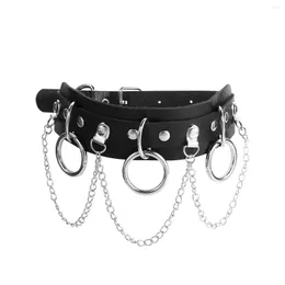 Choker miwens gotyckie naszyjniki dla kobiet nitów skórzany łańcuch naszyjnik punkowy punkowy czarny biżuteria hip -hopowa biżuteria
