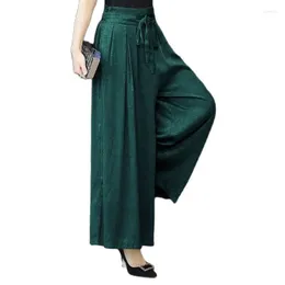 Women's Pants Turtle-Patterned Gauze Summer Wide-Leg Ladies Thin Skirt Nine-Minute With Drooping Feeling Women's