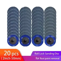 2"Zirconia Quick Change Sanding Discs Roll Lock R-Type Sandpaper Abrasive Disc 50mm 1/4" Holder paint Rust removal