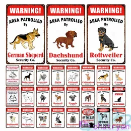 Warning Label No Dogs Entry Metal Painting Retro Red Black Painting Iron Tin Sign Wall Picture For Shop Zoo Living Room Home Decor 20cmx30cm Woo