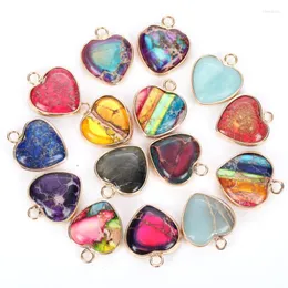 Pendant Necklaces Natural Sea Sediment Turquoises Shoushan Stone For Jewelry Making Diy Heart Necklace Accessory 16 20mm