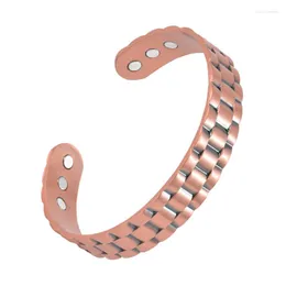 Bangle Simple C Shape Red Copper Magnetic Weight Loss Bracelet Negative Ion Health Adjustable