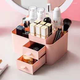 Caixas de armazenamento organizador makup plástico organizador boxe banheiro batom jóias caso escova titular maquiagem jóias perfumes