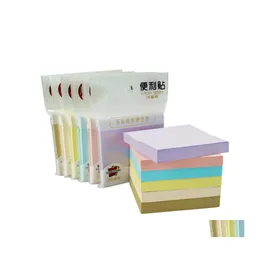 Notes 100 Sheets Note Paper Series Simple Solid Color Kawaii Journal Memo Pad Selfadhesive School Office Stationery Vt2001 Drop Deli Dht49