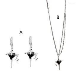 La stella di cristallo di modo delle collane del pendente ciondola la collana pendente del choker della collana degli orecchini