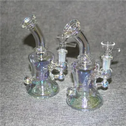 Glass Bong Hookahs Rökningstillbehör Bongs Ash Catcher Honeycomb Hookah Oil Rig Bubbler Hookah 9 Inches Tall Glass Herb Bowl