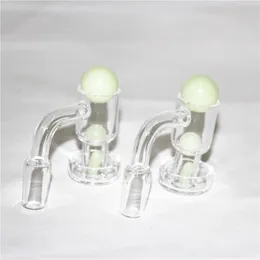 narghilè Flat Top Terp Slurper Luminoso Perle colorate luminose Fumo Completamente saldato Quarzo Banger Chiodi per Bong Tubi dell'acqua in vetro