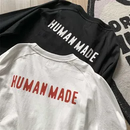 남자 티셔츠 2023 New Human Made Long Sleeve 티셔츠 남성 여성 패치 워크 소매 T 셔츠 G230202