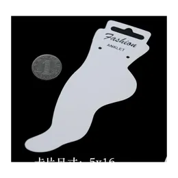 Anklets Wholesaleop Specialty White Cardboard Fashion Jewelry Hang Tags Anklet 카드 디스플레이 카드 PRTAG 레이블 교수형 A1022 91 DROP D DHDGB