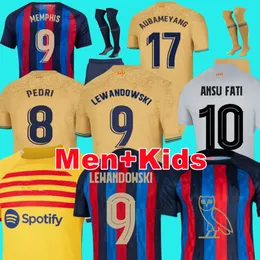 Koszulki męskie 22 23 koszulki piłkarskie koszulki piłkarskie PEDRI LEWANDOWSKI GAVI 2022 2023 FC ANSU FATI FERRAN RAPHINHA barcelona DEST koszulka piłkarska męska T230310