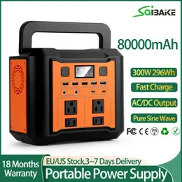 Saibaike 110-220V 300W Solar Generator Battery Charger 80000mAh Portable Solar Power Station Outdoor Energy Power Supply 296Wh