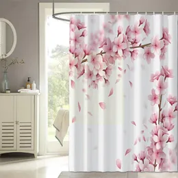 Duschvorhänge, kreativer digitaler Polyester-Vorhang, wasserdichter Druck, Blumen-Mode-Badezimmer-Bademuster-Dekoration