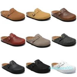 Designer Boston Sandals Sandals Cork Selppers Fashion Leather Slide favorita Sand￡lias de praia Ta￧os casuais para homens Arizona Mayari 35-45