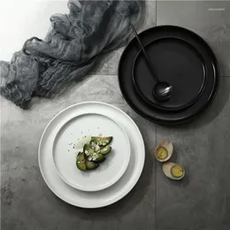 Pratos Lekoch preto/branco prato prato prato de prato porcelana utensília de mesa